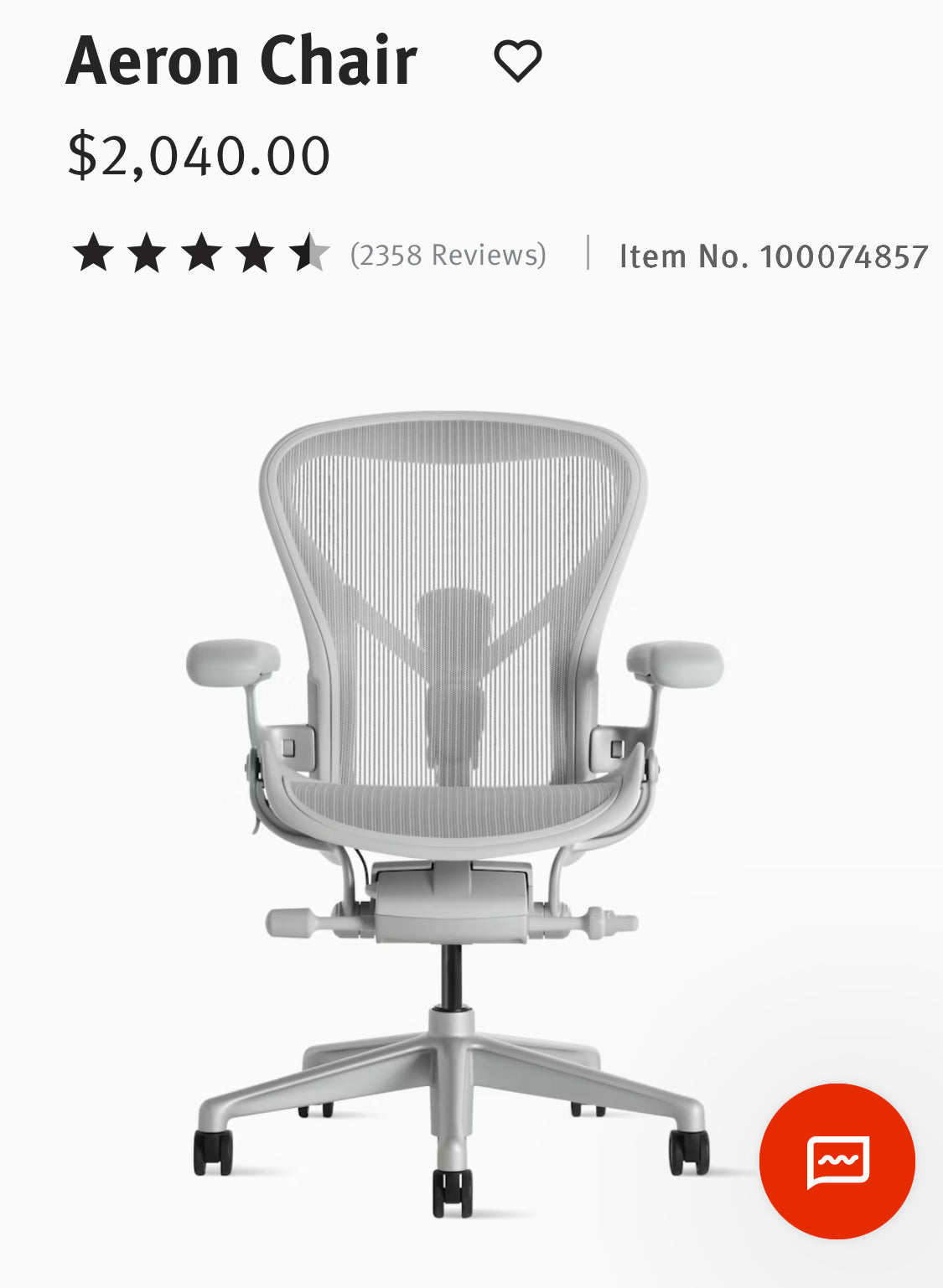 Brand new Herman Miller Aeron B Remastered fully loaded model office chair