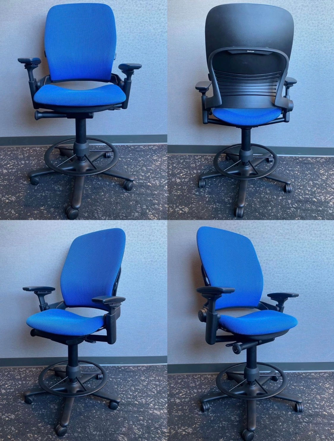 Refurbished Steelcase Leap V2 Fully Adjustable Drafting Chair/ Work Stool