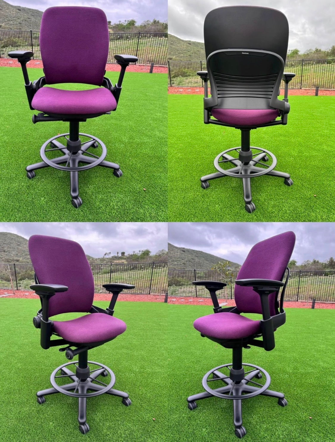 Refurbished Steelcase Leap V2 Fully Adjustable Drafting Chair/ Work Stool