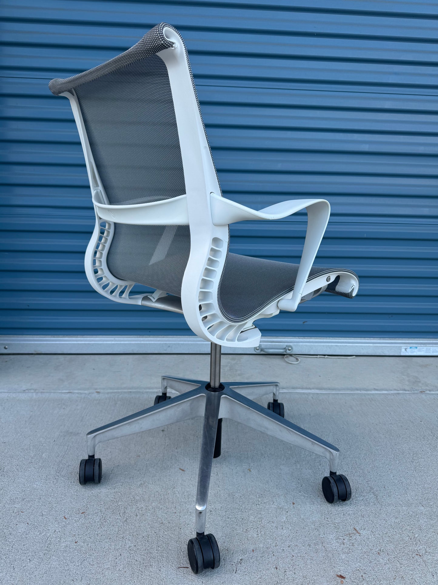 Herman Miller Setu with polished aluminum base