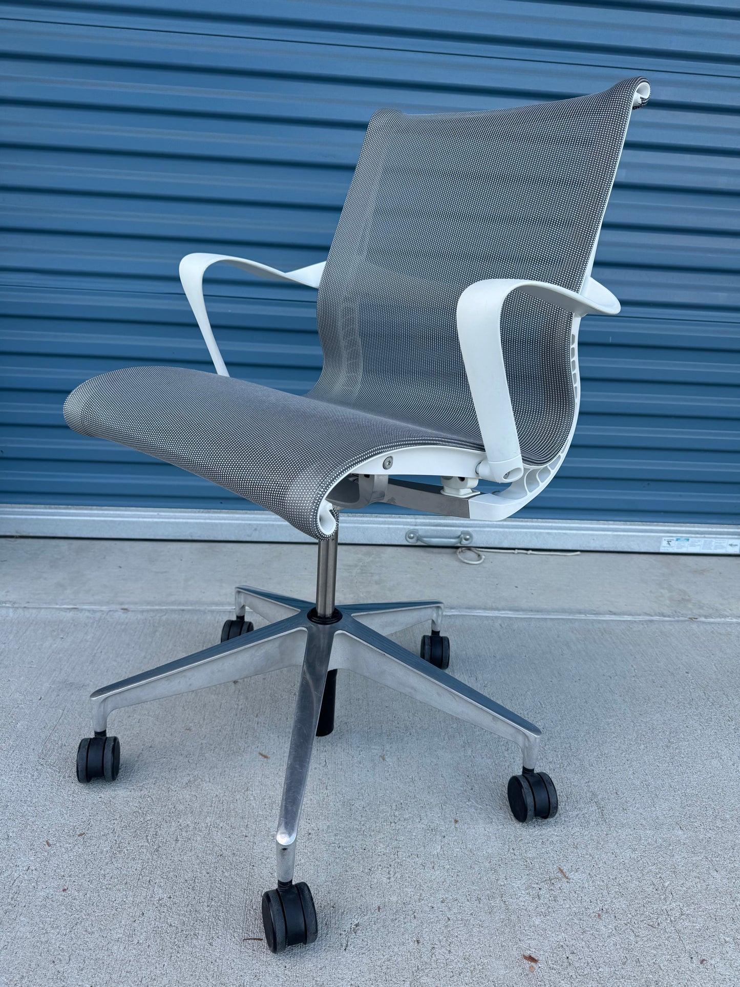 Herman Miller Setu with polished aluminum base