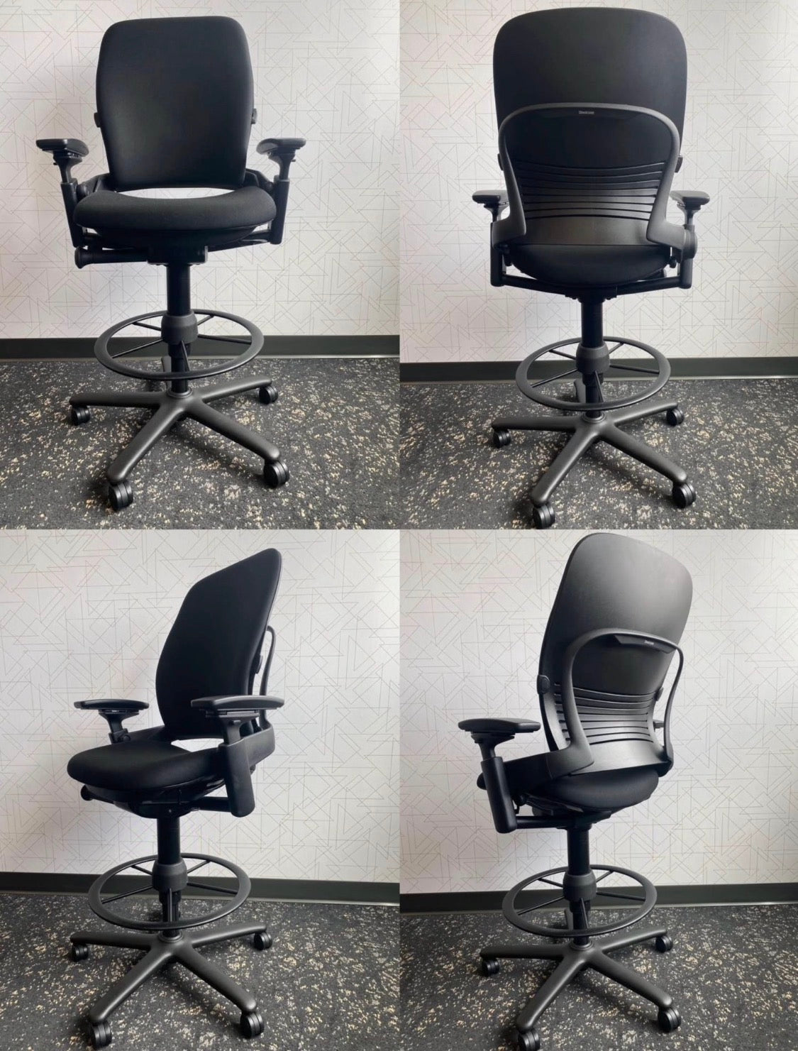 Refurbished Steelcase Leap V2 Fully Adjustable Drafting Chair/ Work Stool