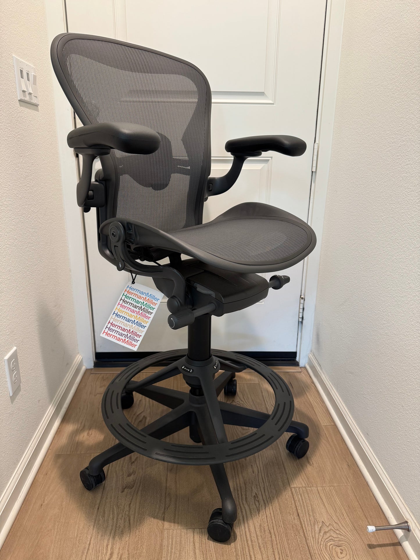 2025 brand new Herman Miller Aeron Remastered fully loaded drafting chair/ work stool