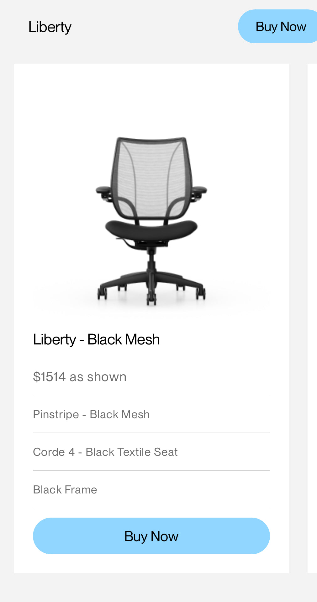 Brand new Humanscale Liberty fully loaded office chair