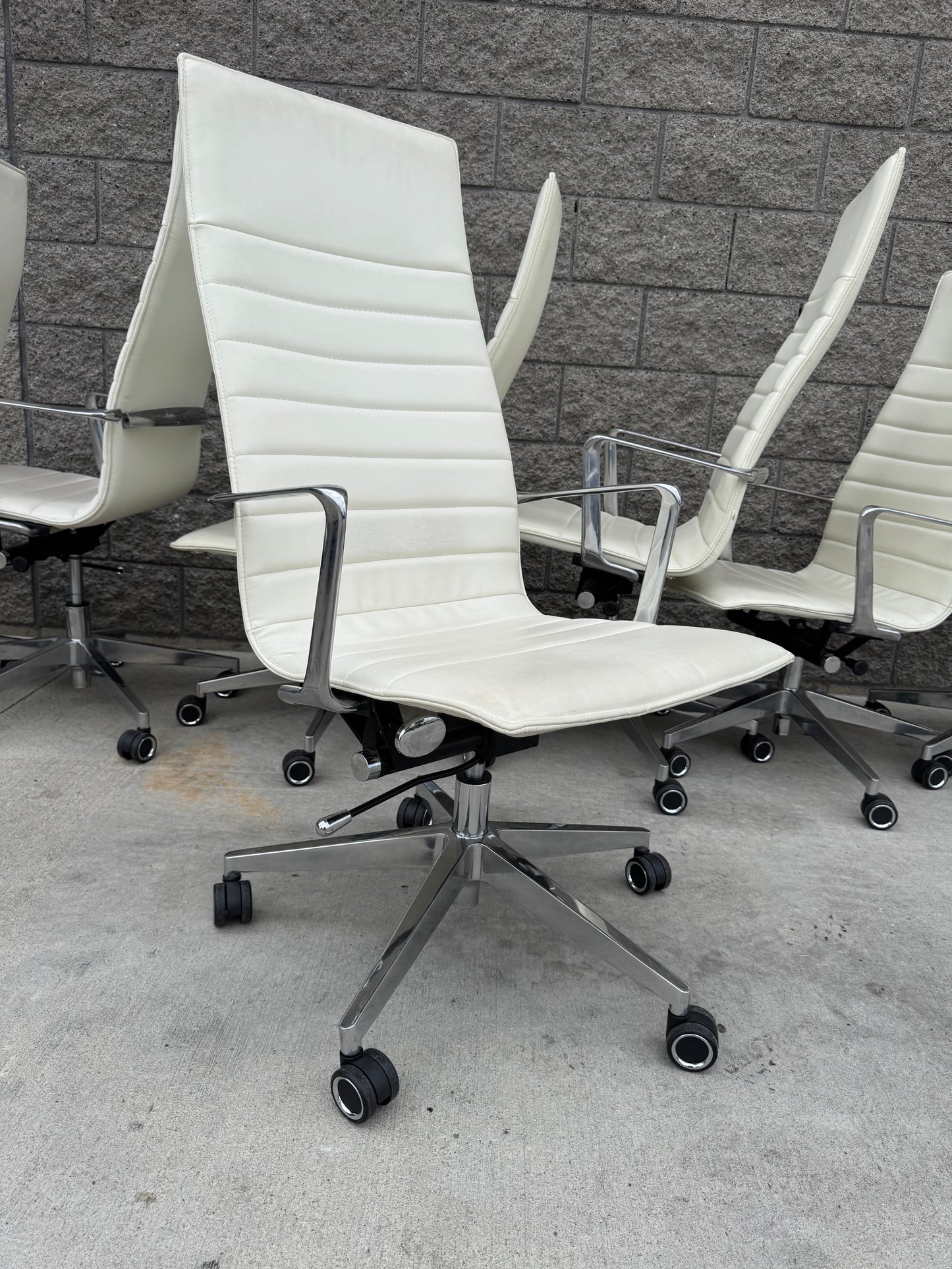 Herman Miller Eames Executive Style Task Chair with Polished Aluminum Frame and Base