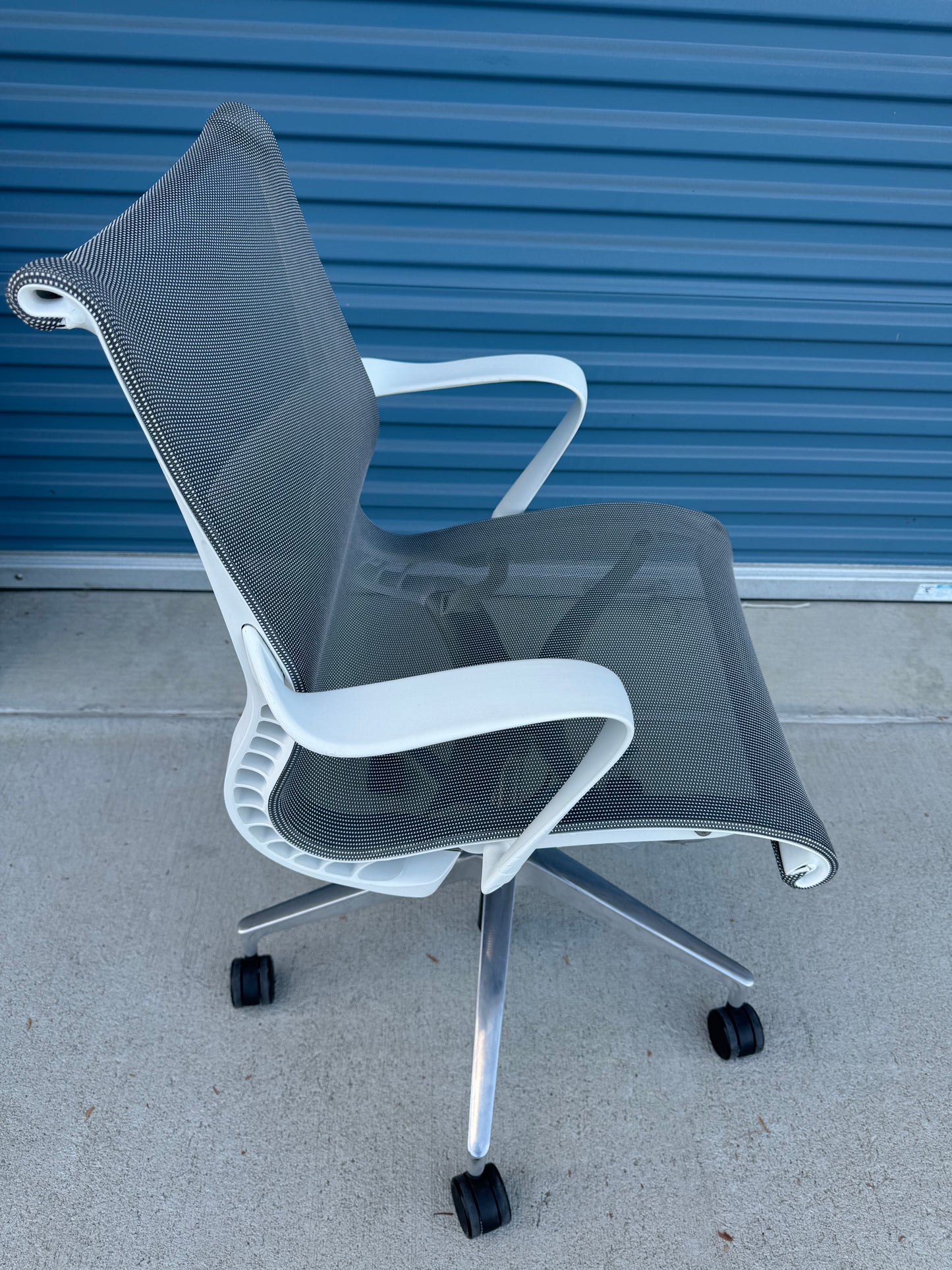 Herman Miller Setu with polished aluminum base