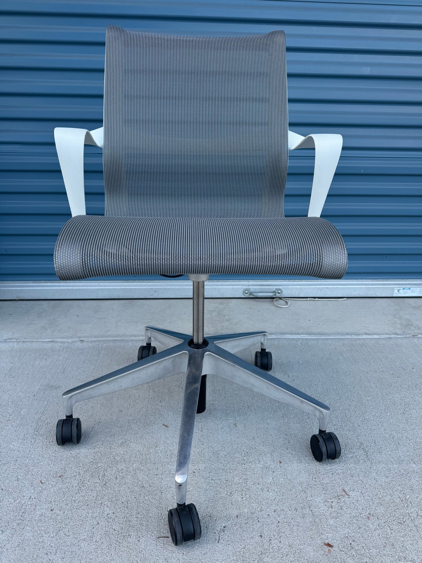 Herman Miller Setu with polished aluminum base