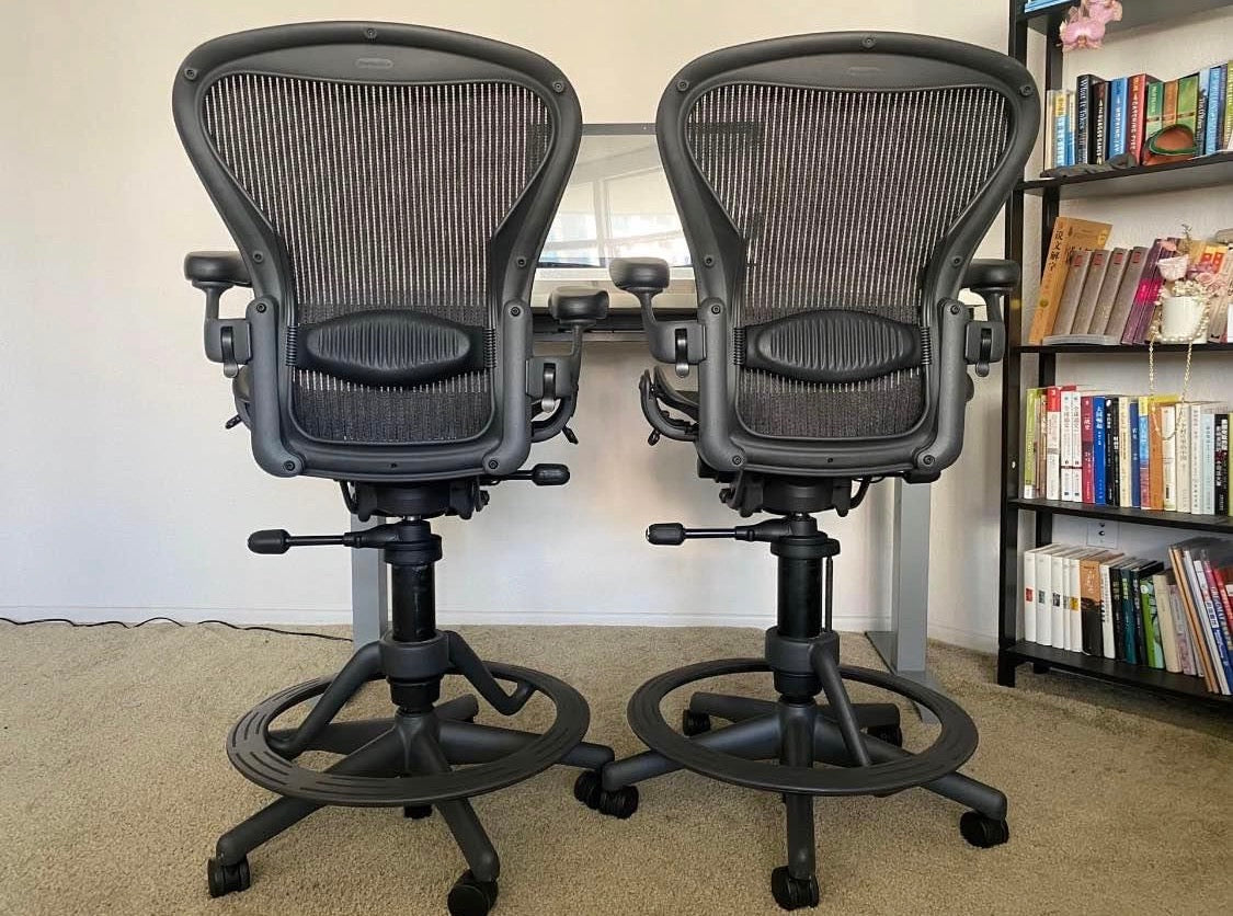 Premium Refurbished Herman Miller Aeron Classic Fully Loaded Model Drafting Office Chair/ Work Stool