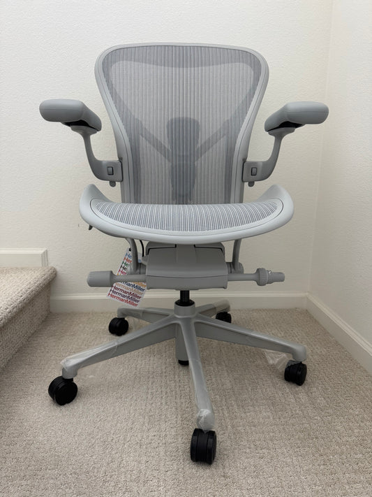 Herman Miller Aeron B Remastered 2025 model Fully Loaded With Posture Fit SL Office Chair In Mineral
