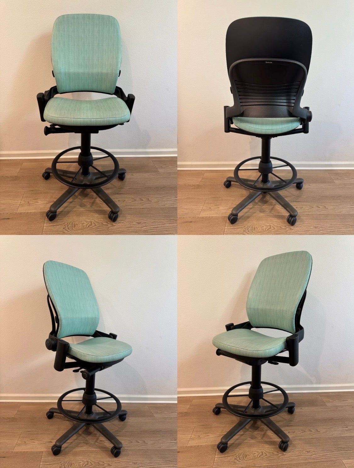 Refurbished Steelcase Leap V2 Fully Adjustable Drafting Chair/ Work Stool