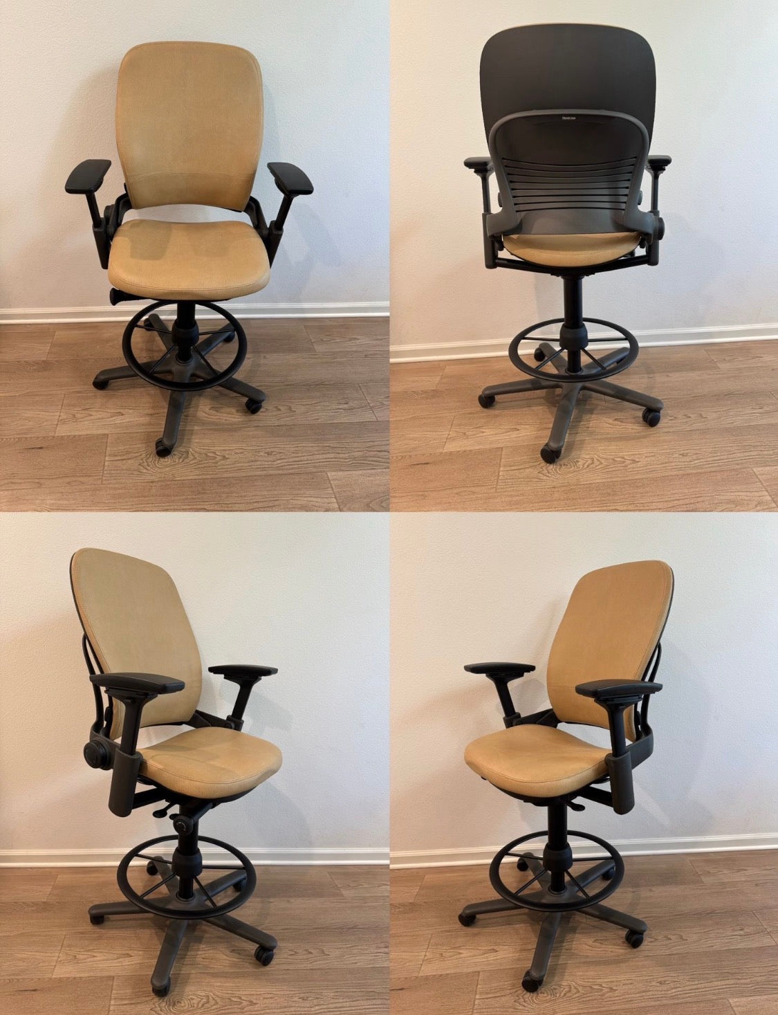 Refurbished Steelcase Leap V2 Fully Adjustable Drafting Chair/ Work Stool