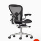 Pre Owned Herman Miller Aeron Size A Remastered With Chrome Frame Gaming Chair/ Office Chair