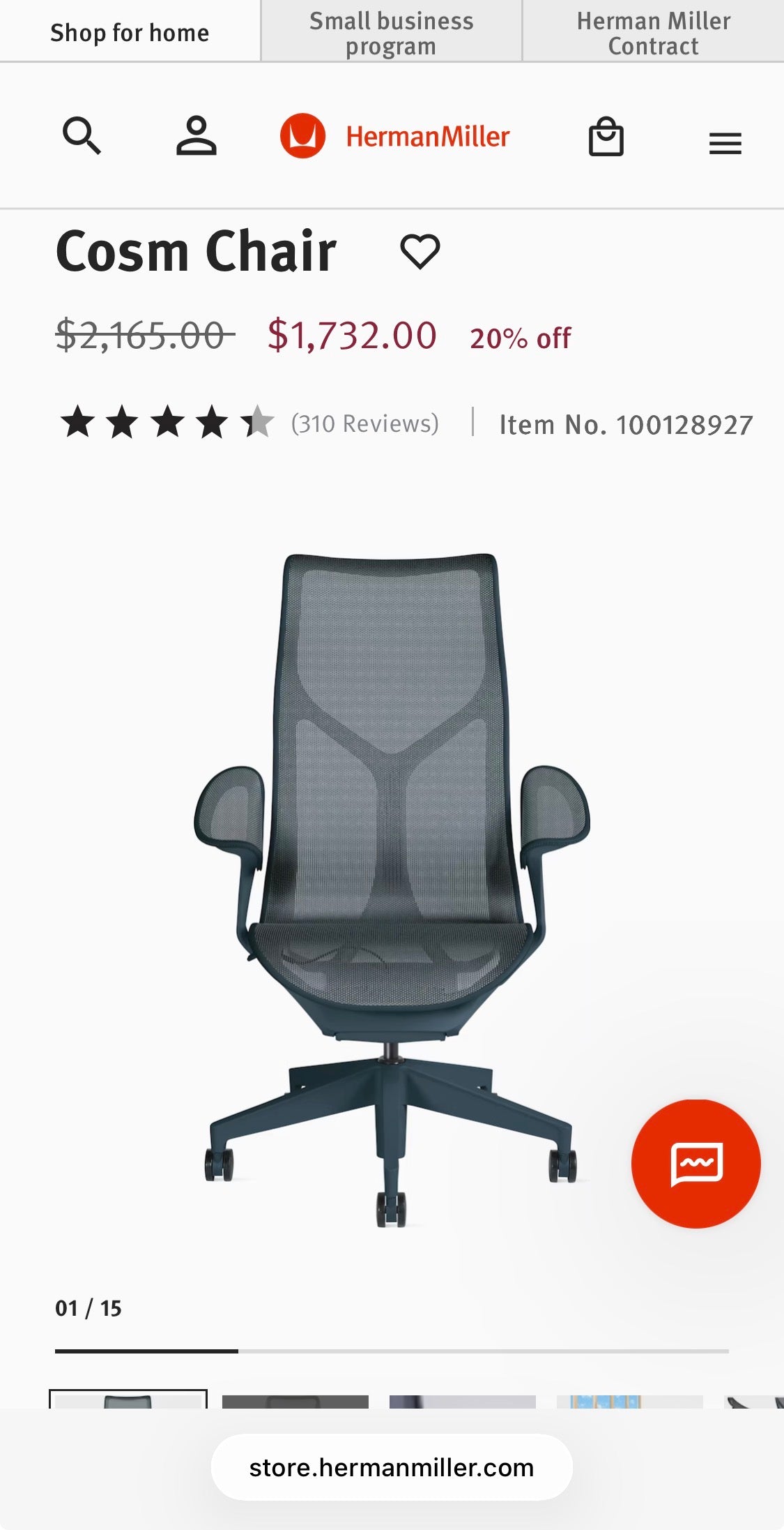 New Herman Miller Cosm Ergonomic Chair In Nightfall