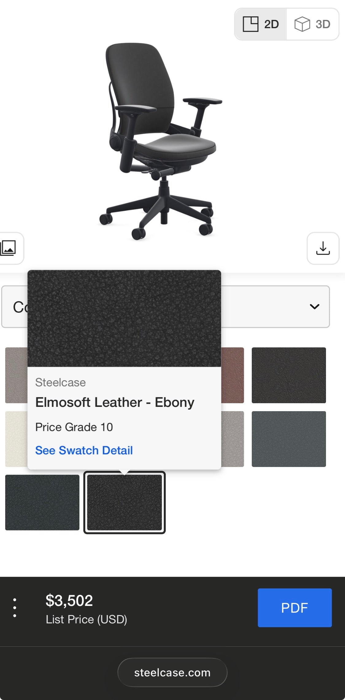 Steelcase Leap V2 Fully loaded Office Chair with new upholstery in black