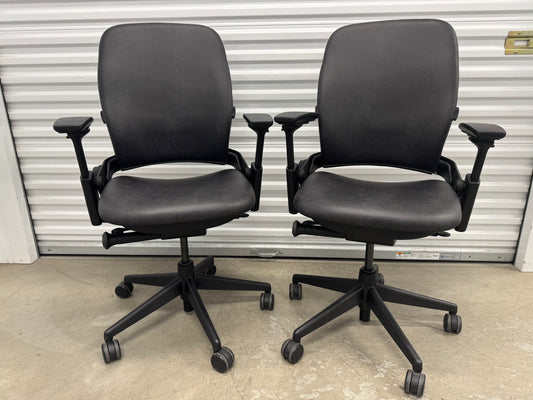Steelcase Leap V2 Fully loaded Office Chair with new upholstery in black