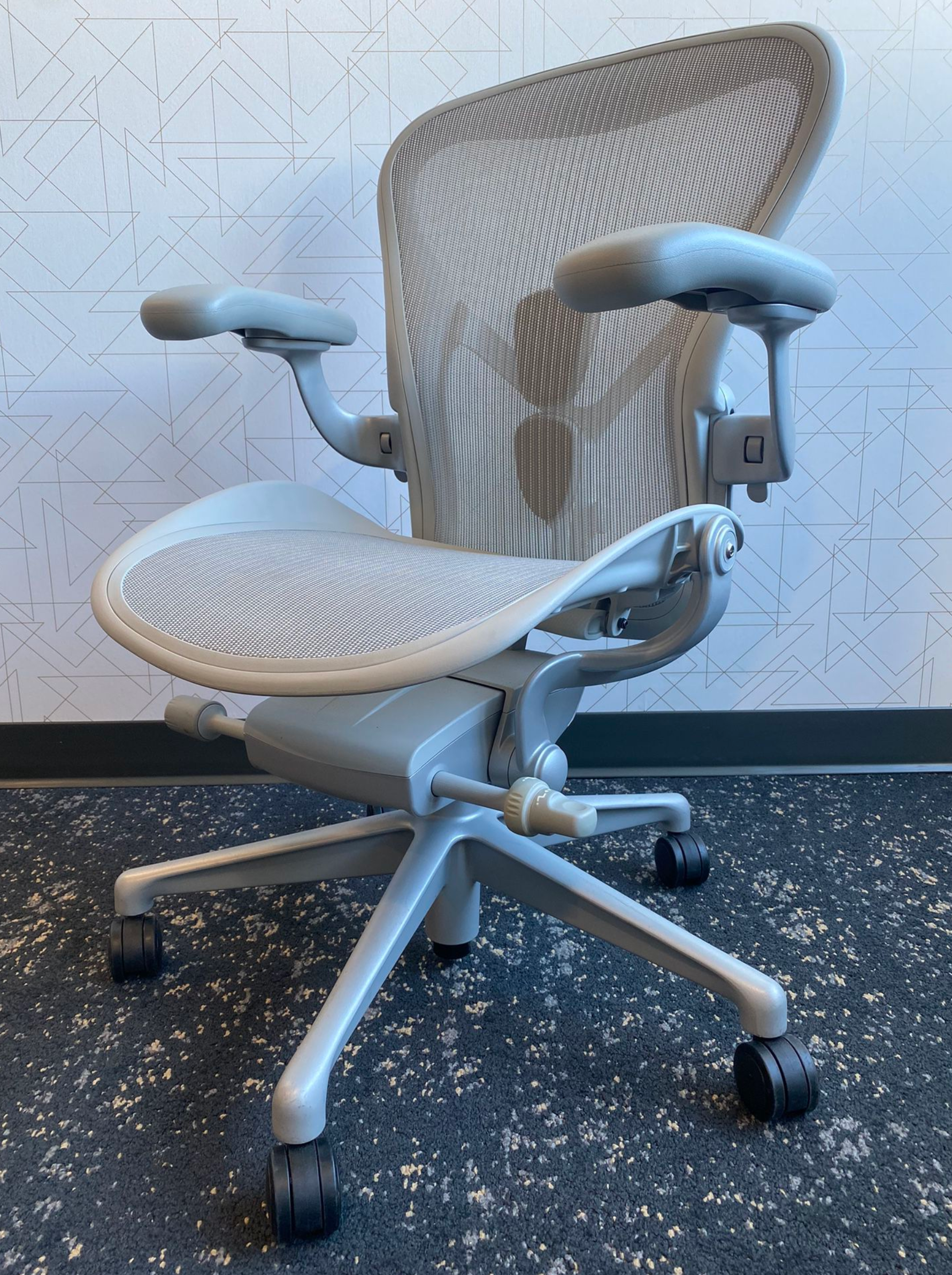 Herman Miller Aeron Chair, Gray, Size B, All Features, Adjustable Lumbar  Support